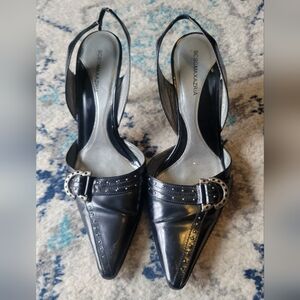 BCBG Max Azria Leather Studded Slingback Heels